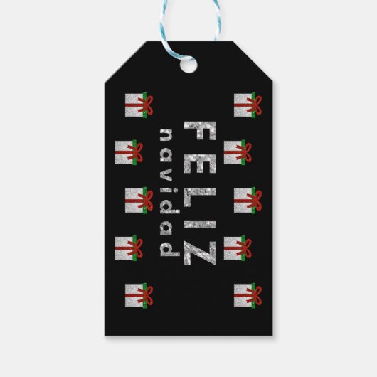 グリッタークリスマスプレゼント ギフトタグ (正面)