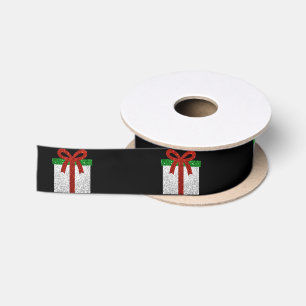 グリッタークリスマスプレゼント サテンリボン