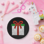 グリッタークリスマスプレゼント ペーパープレート (パーティー)