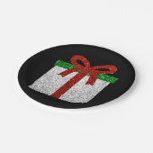 グリッタークリスマスプレゼント ペーパープレート (アングル)