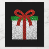 グリッタークリスマスプレゼント ワインラベル (シングルラベル)