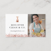 グリッタークリーニング&メイドサービス写真とQrコード 名刺 (正面)