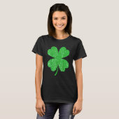 グリッタークローバーシャムロックSt patricks dayfor Women Tシャツ (正面フル)