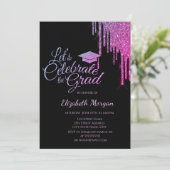 グリッターグラッドキャップ、カラフルグリッタードリップス卒業 招待状 (スタンド正面)