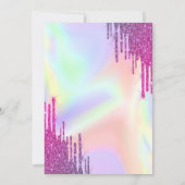 グリッターグラッドキャップ、ホログラフィック目盛り 招待状 (裏面)