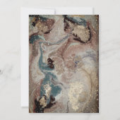 グリッターグラッドキャップ、紙吹雪ブラウン大理石卒業 招待状 (裏面)