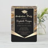 グリッターグラッドキャップ、紙吹雪石大理石卒業 招待状 (スタンド正面)