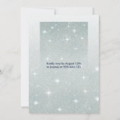 グリッターグラデーションほこりっぽい青いドレスsweet sixteen 招待状 (裏面)