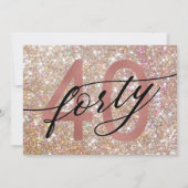 グリッターグラデーションスイート40歳の誕生日サンキューカード サンキューカード (裏面)