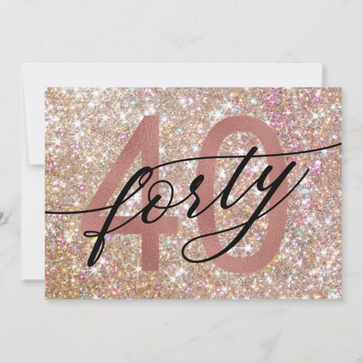 グリッターグラデーションスイート40歳の誕生日サンキューカード サンキューカード (裏面)