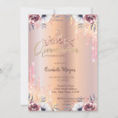 グリッターグラデーションドロップティアラフローラキンセアニラ 招待状 (正面)