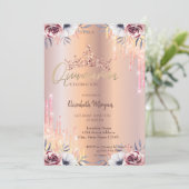 グリッターグラデーションドロップティアラフローラキンセアニラ 招待状 (スタンド正面)