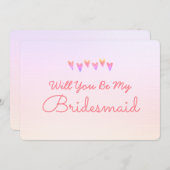 グリッターグラデーションハートは私の花嫁になる 招待状 (正面/裏面)