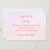 グリッターグラデーションハートは私の花嫁になる 招待状 (裏面)