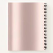 グリッターグラデーションバラ金ゴールドハート、ヘアドライヤー ノートブック (裏面)