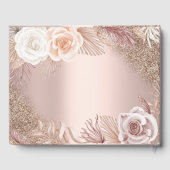 グリッターグラデーションバラ金ゴールドボホフラワー結婚ズ ゲストブック (裏面)