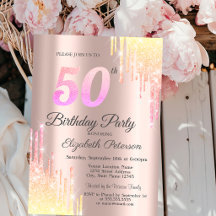 グリッターグラデーションバラ金ゴールド50th Birthday Party