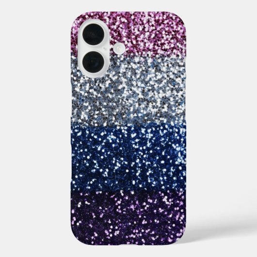 グリッターグラデーションパープルブルー Case-Mate iPhoneケース (裏面)
