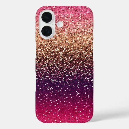 グリッターグラデーションピンク金ゴールド Case-Mate iPhoneケース (裏面)