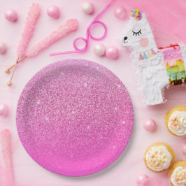 グリッターグラデーションピンク ペーパープレート