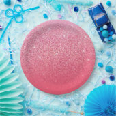 グリッターグラデーションピンク ペーパープレート (パーティー)