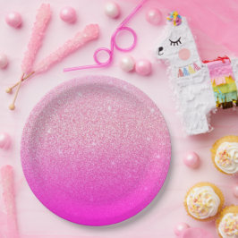 グリッターグラデーションピンク ペーパープレート