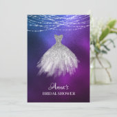 *~*グリッターグラデーションブライダルシャワーガウンブライダルドレス 招待状 (スタンド正面)