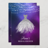 *~*グリッターグラデーションブライダルシャワーガウンブライダルドレス 招待状 (正面/裏面)