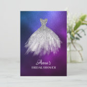 *~*グリッターグラデーションブライダルシャワーガウンブライダルドレス 招待状 (スタンド正面)