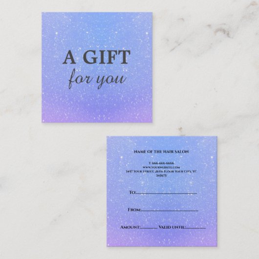グリッターグラデーション美しいサロン 割引カード (正面/裏面)