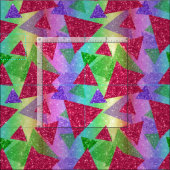 グリッターグラデーション虹の金フェイク属三角形 ファブリック (タイル)