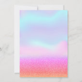 グリッターグラデーション、ホログラフィックエッフェルタワーキンセアニェラ 招待状 (裏面)