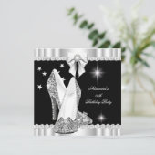 グリッターグラマーエレガントハイハイハイヒール銀黒2 招待状 (スタンド正面)