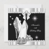 グリッターグラマーエレガントハイハイハイヒール銀黒2 招待状 (正面)