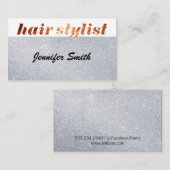 グリッターグラマー美容師フォント 名刺 (正面/裏面)