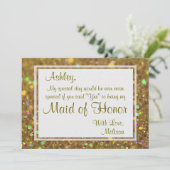 グリッターグラムが私のメイド・オブ・オーナー（花嫁付き添い人） 招待状 (スタンド正面)