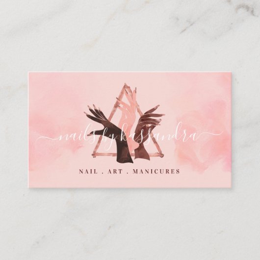 グリッターグラムエレガントネイルアートハンズマニキュアサロン 名刺 (正面)