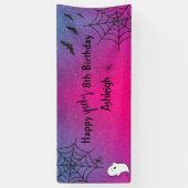 グリッターグラムキュート幽霊スパイダーハロウィン誕生日 横断幕 (縦)