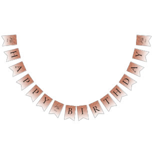 グリッターグラムスウィート16バラ金ゴールドグリッター誕生日 バンティングフラッグ