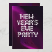グリッターグラムニューイヤーズイブパーティの招待状 招待状 (正面/裏面)