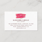 グリッターグラムネイルアートマニキュアサロンロイヤリティカード 名刺 (裏面)