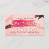 グリッターグラムネイルアートマニキュアサロンロイヤリティカード 名刺 (正面)