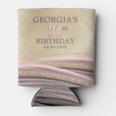 グリッターグラムバラ金ゴールド誕生日 缶クーラー (正面)