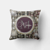 グリッターグラムビーズモノグラーム装飾用クッション クッション (裏面)