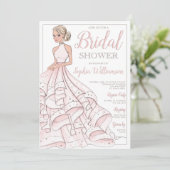 グリッターグラムブロンドブライドブライダルシャワー 招待状 (スタンド正面)