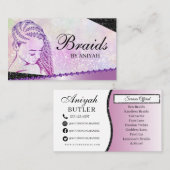 グリッターグラムモダンヘアブレイディングサロン 名刺 (正面/裏面)