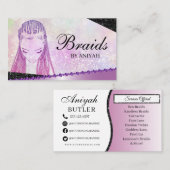 グリッターグラムモダンヘア編みサロン 名刺 (正面/裏面)