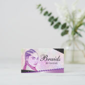 グリッターグラムモダンヘア編みサロン 名刺 (スタンド正面)