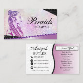 グリッターグラムモダンヘア編みサロン 名刺 (正面/裏面)