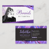 グリッターグラム抽象芸術モダンヘアブレイディングサロンB 名刺 (正面/裏面)